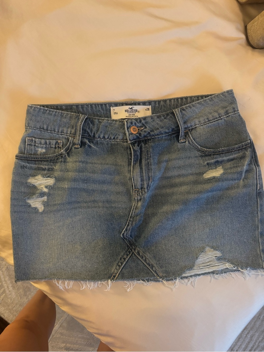 Hollister Low Rise Denim Mini Skirt